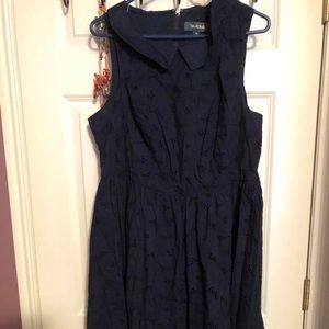 NWOT ModCloth Navy Floral Cutout Dress Size 16